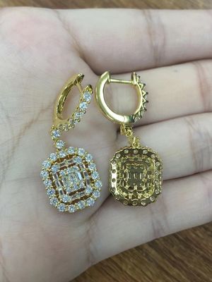 Белые серебряные серебряные серьги для помолвки и свадьбы