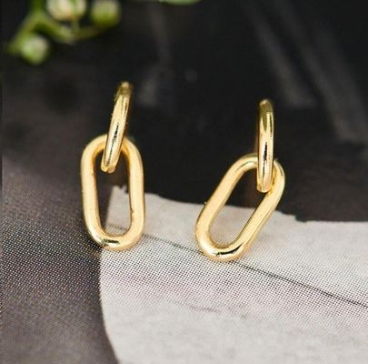 Свадебное событие Простая серебряная кабельная ссылка Студ серьга 30 мм высота элегантный дизайн