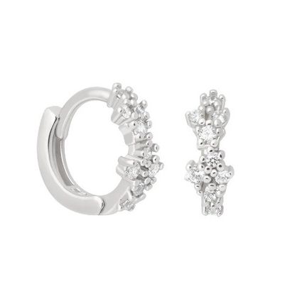Цветовидные белые CZ 925 Sterling Silevr Huggies серьги для женщин