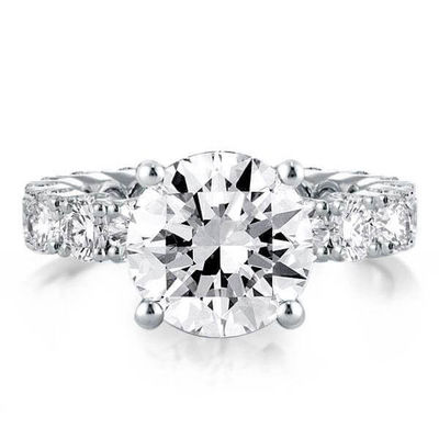 Золото 18 крон, белый циркон, Eternity Band 925 Sterling Silver, обручальные кольца.