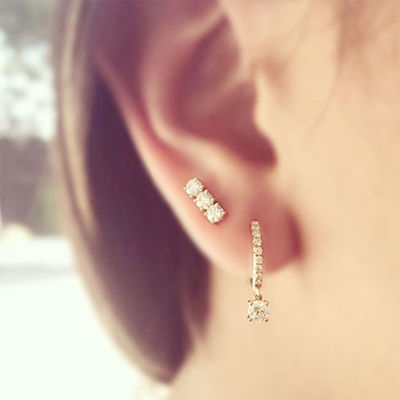 Cute Style Fashionable Jewelry Crystal Cubic Zirconia Hoop Earrings For Women