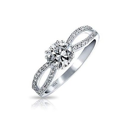 925 Sterling Silver Ring Micron Pave White Gold Plated для женщин Свадебные помолвки