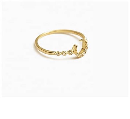 Мужское серебряное кольцо 925 Custom Moon Ring с золотом 14к 18к 24к из Бразилии 2022