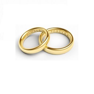 US Size 5 Custom Design Comfort Fit Gold Plated Plain Silver Wedding Rings for No Stone (Золотопокрытые серебряные обручальные кольца без камня)