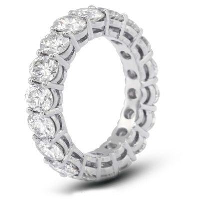 925 Стерлинговое серебро 4 мм CZ Eternity Band Ring Экологически чистый Да Пластировка Розовое золото