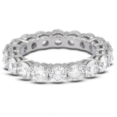 925 Стерлинговое серебро 4 мм CZ Eternity Band Ring Экологически чистый Да Пластировка Розовое золото