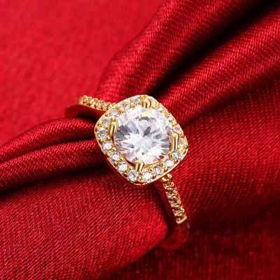 Бриллиантовые золотые кольца 18K размер 5 - размер 10 женские обручальные кольца