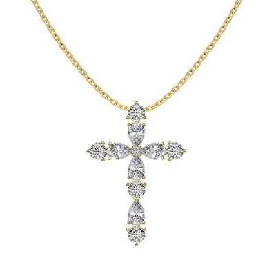 Настроить 925 Sterling Серебряный Крест Ожерелье 18k Серебряный Крест И Цепочка Дамы