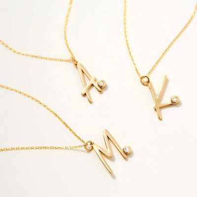 Безельный набор Белый первоначальный подвесок Unisex 925 Sterling Silver Персональное ожерелье