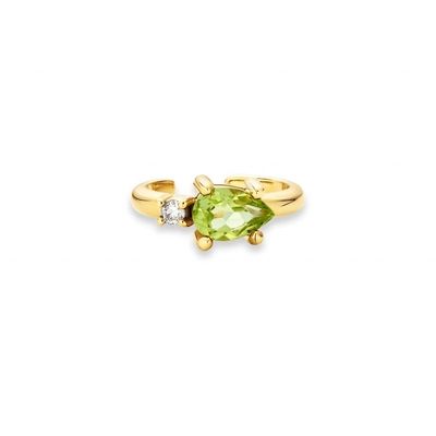 Золото 18K покрытое серебром 925 Sterling ТРЕНДИ Design Pear Cut Peridot Чехлы