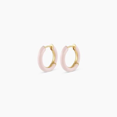 Настраиваемый логотип Chunky 18K Gold Plated Hoop Туркуазный эмалированный цвет 925 Sterling Silver Huggies серьги