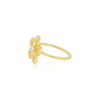 Forever Flower 18K золотой Овальный женский кольцо CZ в 925 серебряных ювелирных изделиях