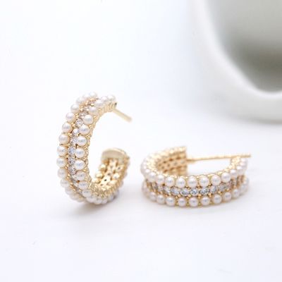 Женские аксессуары 925 Стерлинговое серебряное серьги с ушками Mother's of Pearl Clear CZ