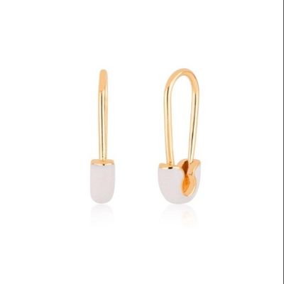 925 Sterling Silver Women's Fashion Pin Earrings украшенные голубой эмалированной краской