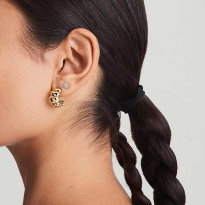 18K золото-родийные серебряные серьги ️ Элегантные купольные серьги для женщин, идеально подходят для вечеринок и вечеринок