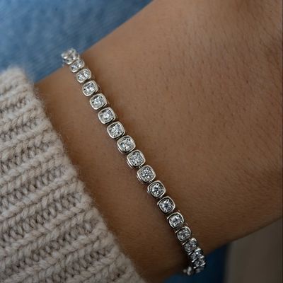 3мм цирконий теннисный браслет 925 серебряный 14K золотой ювелирные изделия унисекс