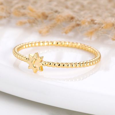 925 Sterling Silver Moon Sun Ring 18K Gold Plated Unisex Jewelry 925 Sterling Silver Moon Sun Ring 18K Gold Plated Unisex Jewelry 925 Sterling Silver Moon Sun Ring 18K Золото покрытое ювелирное украшение унисекс