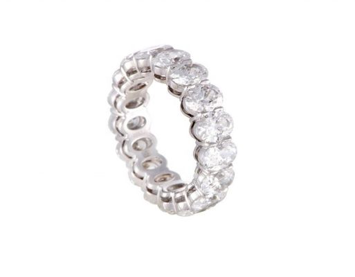 Чистый CZ Овальный Eternity Band Кольцо Женское Золото