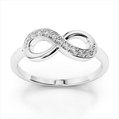 Белый камень CZ любовь бесконечные кольца в 925 Sterling серебра для вечной романтики