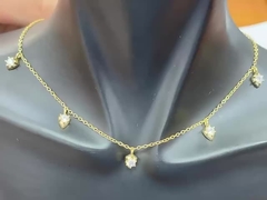 Золотая цепочка 18K 925 Sterling Silver Fine Necklace для женщин с дизайном Princess Cut