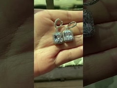 925 Стерлинговое серебро Материал Тип Топ-продажи Белое золото покрытое кольцевые брачные серьги