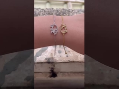 Браслет из серебра 925 с микровставкой и белым алмазом.