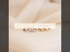 ДОСТАВКА UPS DHL EMS Fedex TNT 925 проба серебра 18K золото опал серьги-хугги