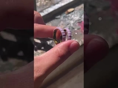 Серебряное кольцо 925 пробы с эмалью для девочки с ручной работой, покрытое золотом 18 карат, с вечной полосой